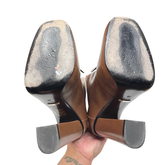 Gucci Lillian Leather Horsebit Ankle Boots Brown Size 38 - Picture 9 of 11